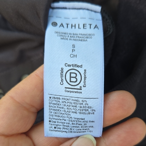 Athleta Black Sweatshirt with Button Accents - Picture 6 of 6